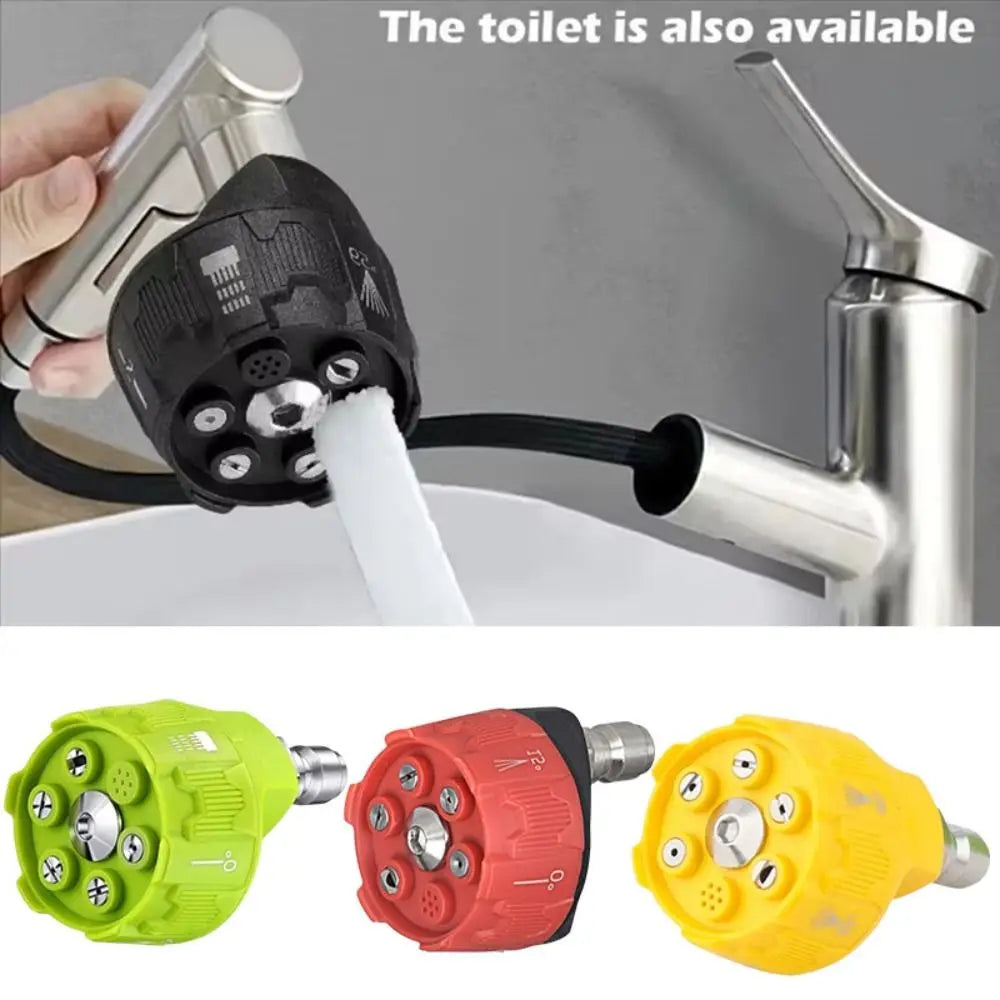 6in1 Design Pressure Washer Nozzle 1 Connector 0 15 25 40 Degree Zpaxo