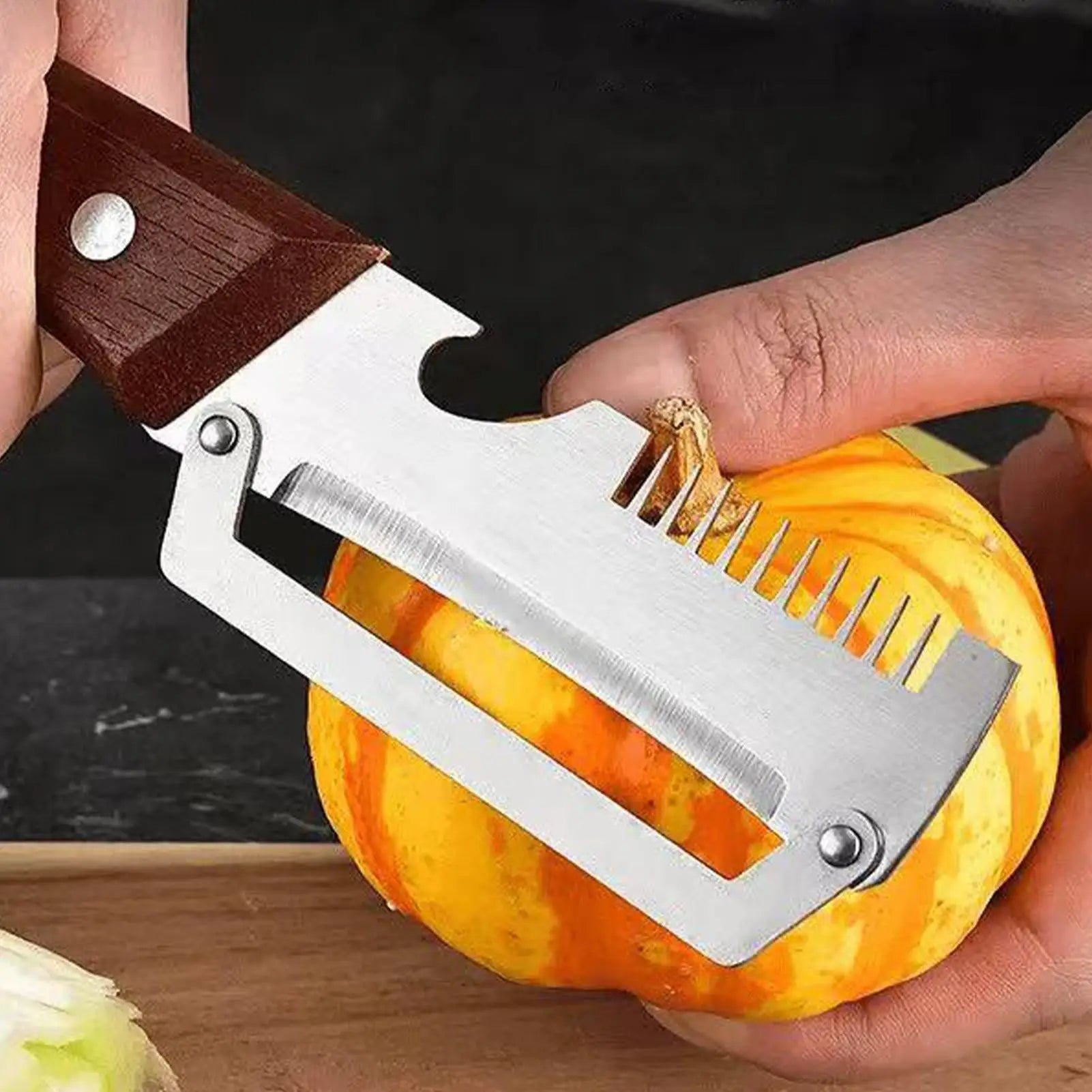 3in1 Vegetable Peeler Stainless Steel Wooden Handle Bottle Opener