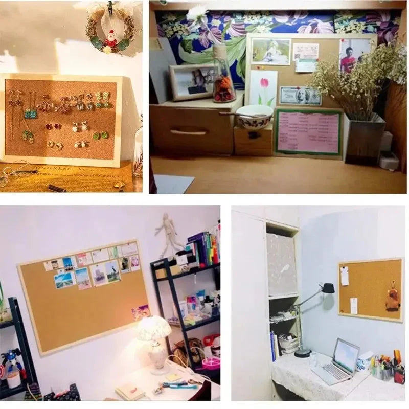Retro Cork Board Frame Advertising Display Single-sided Photo Wall