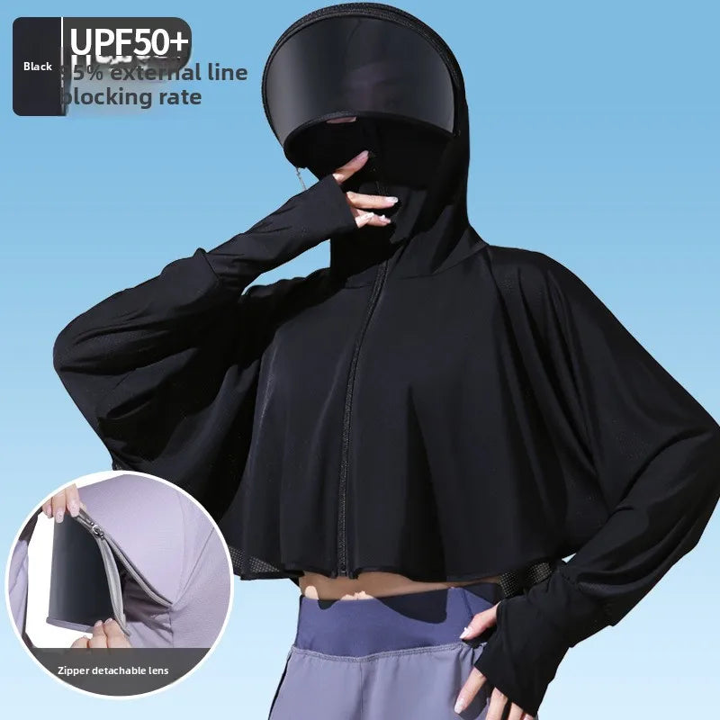 Women's Summer Ice Silk Sun Protection Jacket Lightweight Breathable