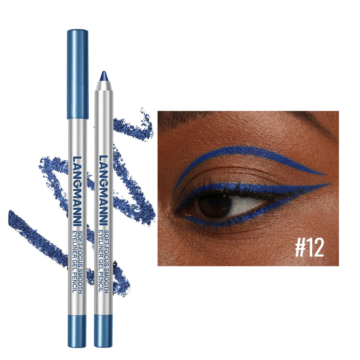 Pearlescent Glitter Eyeliner Pencil 12 Colors Smooth High Pigment Eye Liner Eyeshadow Pen Long-Lasting Waterproof Eyes Makeup Zpaxo 12