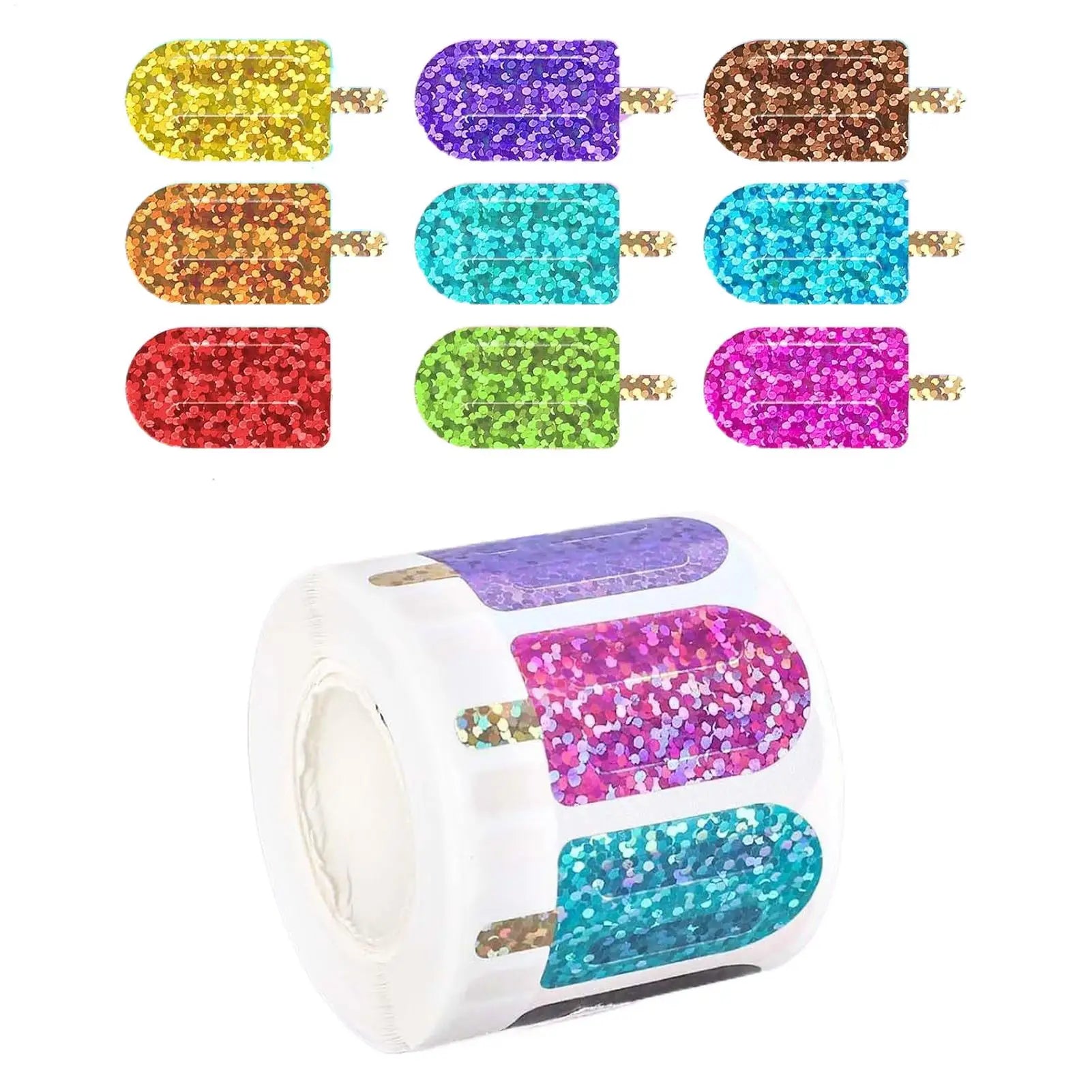 500Pcs Summer Popsicle Stickers – Self-Adhesive Party Decals Decorative Sticker Roll Zpaxo