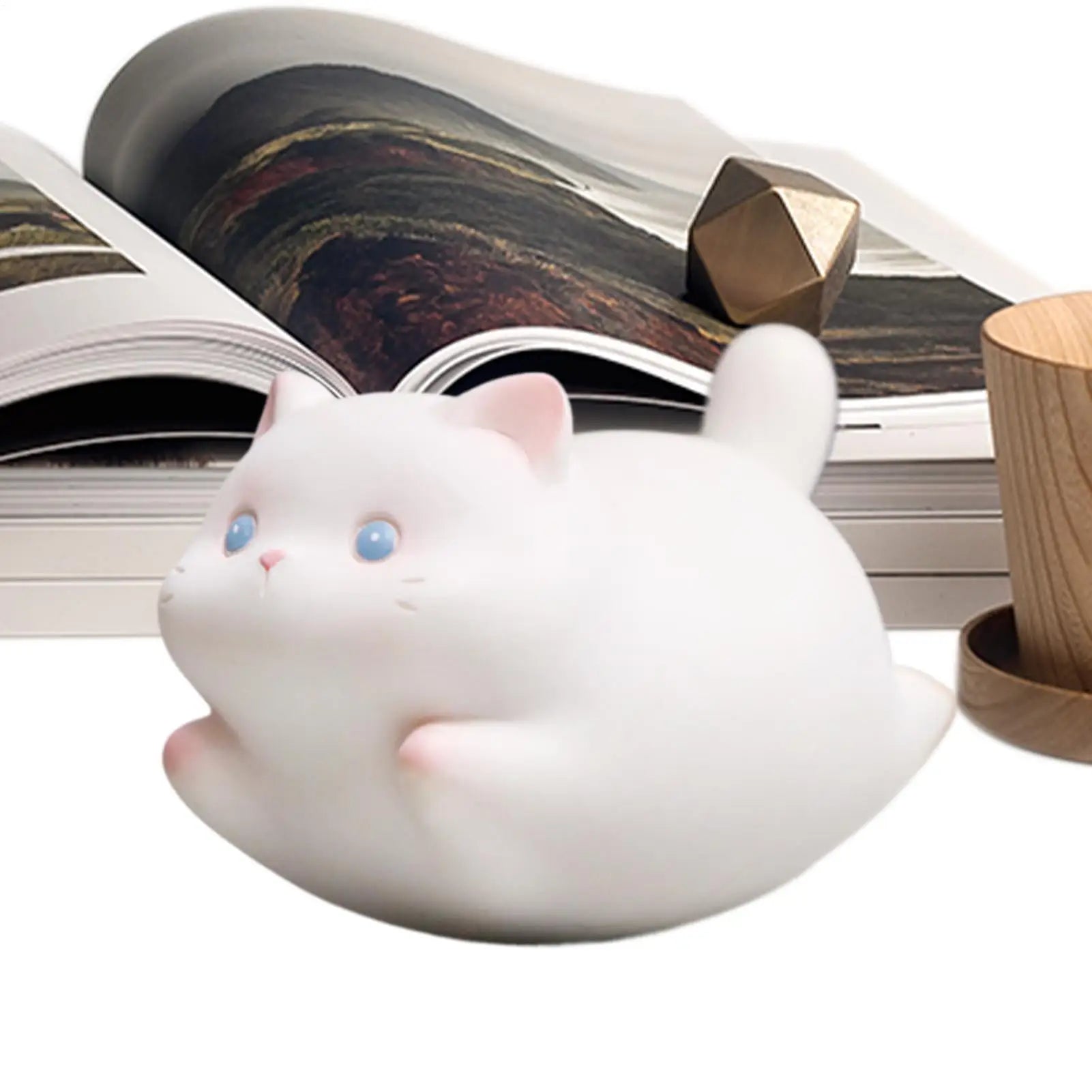 Small Cat Figurines Rocking Cute Decor Miniature Desk Home Office