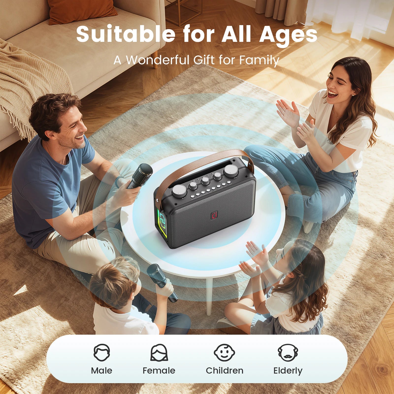 MS81 Karaoke Machine Portable Bluetooth 5 3 Speaker 2 Wireless Zpaxo