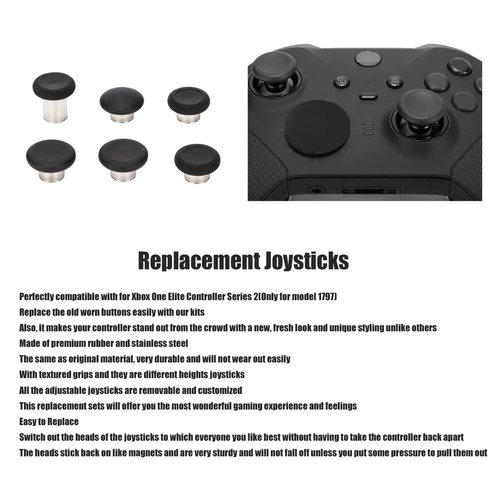 Metal Replacement Joysticks Grip Swap Xbox One Elite Series 2 Mod