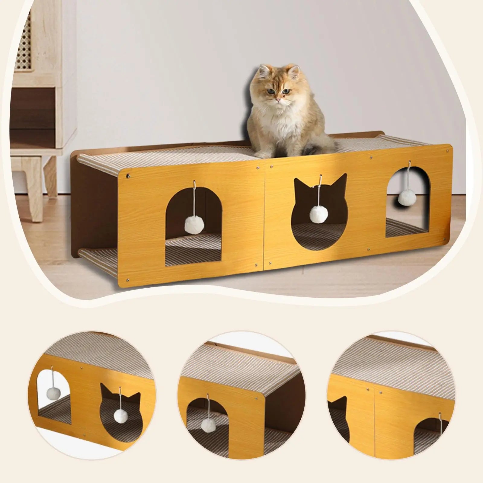 Cat Scratcher Tunnel Scratching Rest Play Grinding Claws Scratch Zpaxo
