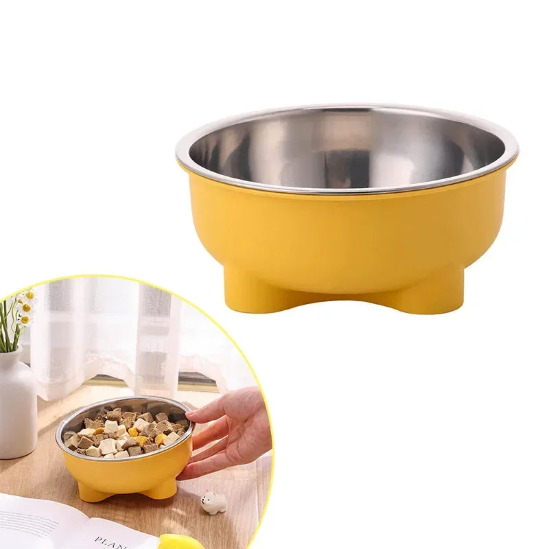 A Stainless Steel Pet Dog Bowl Anti Slip Four-Legged Solid Color Dog Bowl and Cat Bowl Easy To Clean for Indoor and Outdoor Use Zpaxo