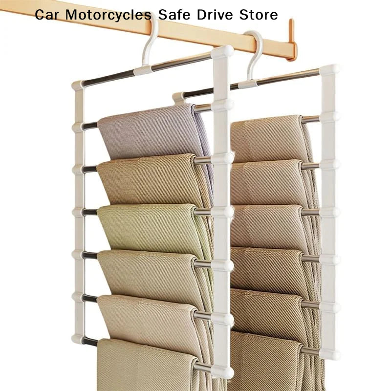 CMFoldable Multi-tier Trouser Rack Wardrobe Storage Organizer Space