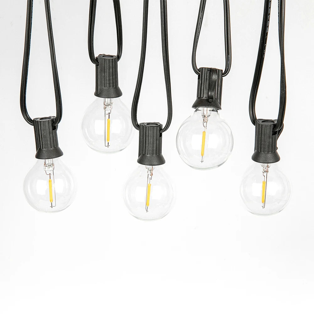 LED Indoor G40 String Light 220V EU Plug Shatterproof Light Bulb 7.6M-30M Length E12 Base LED G40 String Light for Holiday Party Zpaxo