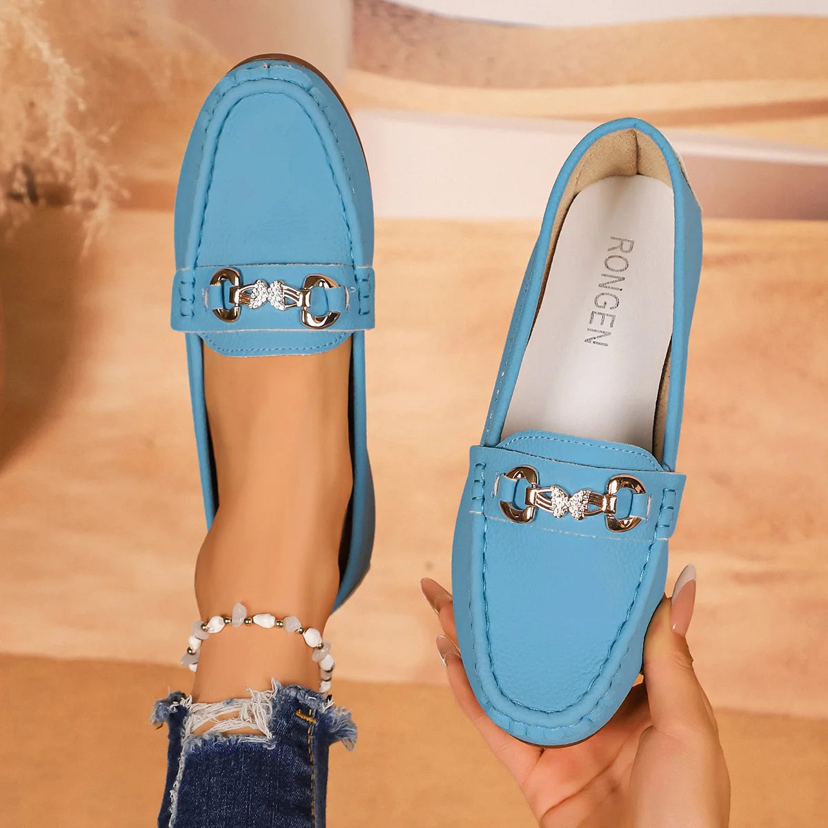 Women Loafers 2025 New Round Toe Solid Flat Sneakers Women Spring Autumn Shoes Casual Slip on Mary Jane Shoes Zapatos De Mujer Zpaxo