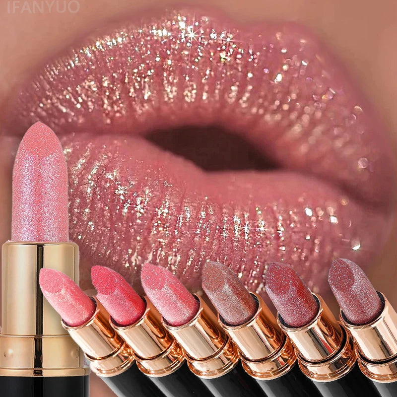 Metallic Glitter Lipstick Diamond Dazzling Waterproof Sexy Lip Gloss