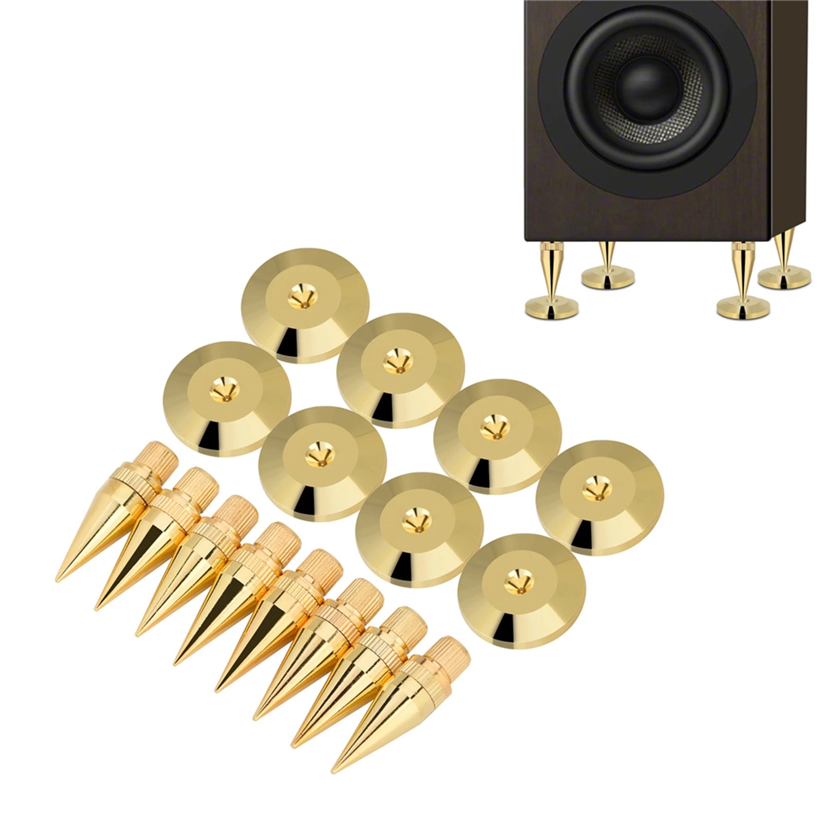 8 Pairs 6 X Copper Speaker Spike Isolation Stand Base Pad Feet Mat
