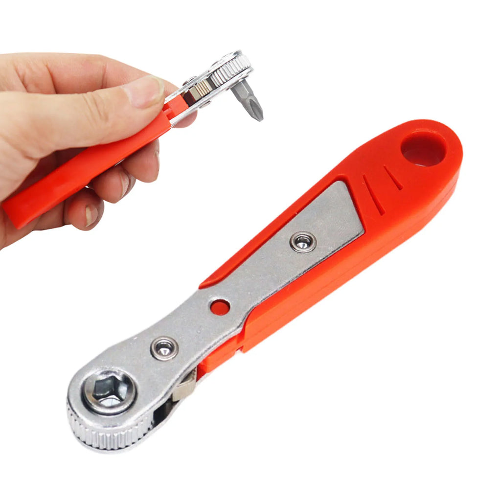 36-Tooth Mini Screwdriver 1 4 Right Angled Ratchet Phillips Slotted