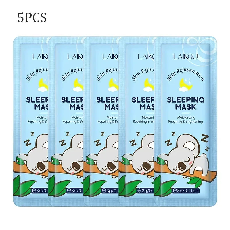 1 Moisturizing Facial Mask Sakura Snail Seaweed Face Sleeping Cream Zpaxo Skin 5Pcs