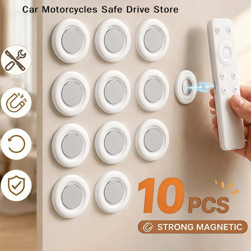 M10pcs Magnetic Remote Holder Wall Mount Strong Adhesive Reusable