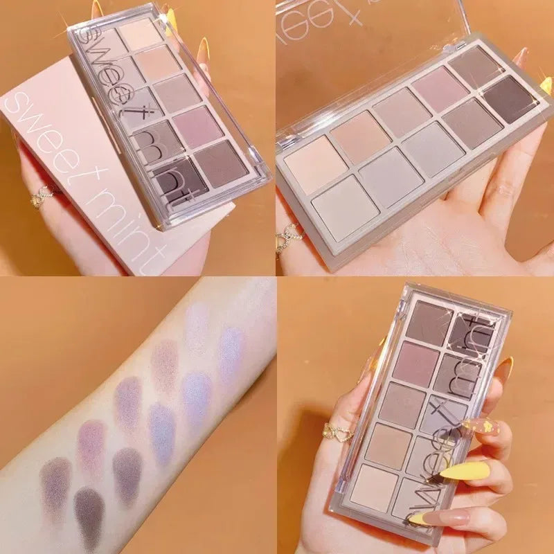 10 Eyeshadow Palette Matte Pearl Fine Shining Pumpkin Tea Milk Earth