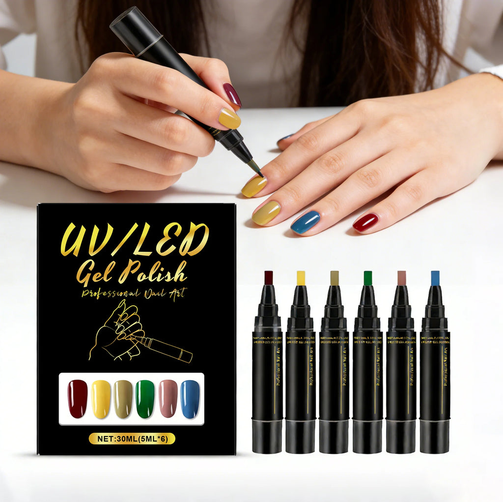 6-Color Nail Polish Pen Set – Quick Dry DIY Nail Art Pens Nail Art Pen Set Zpaxo