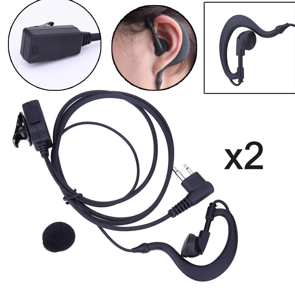 2Pcs Walkie Talkie Earpiece Headset Multifunctional 2-Pin Earphone Earpiece Headphone Privacy Accessories for Motorola CB Radio Zpaxo