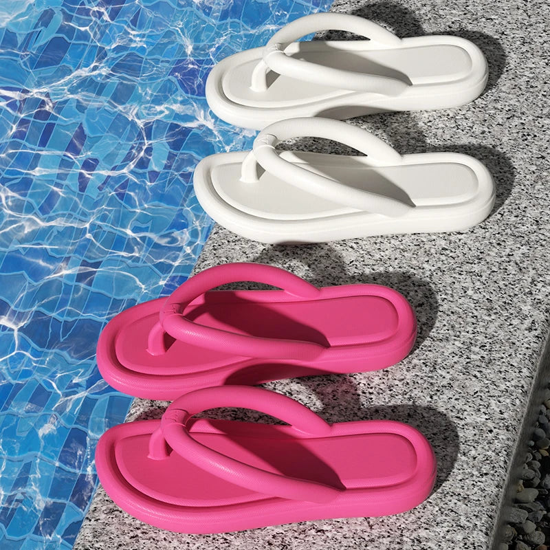 Summer Candy Colors Flip Flops Beach Soft Bottom Flat Slippers Women