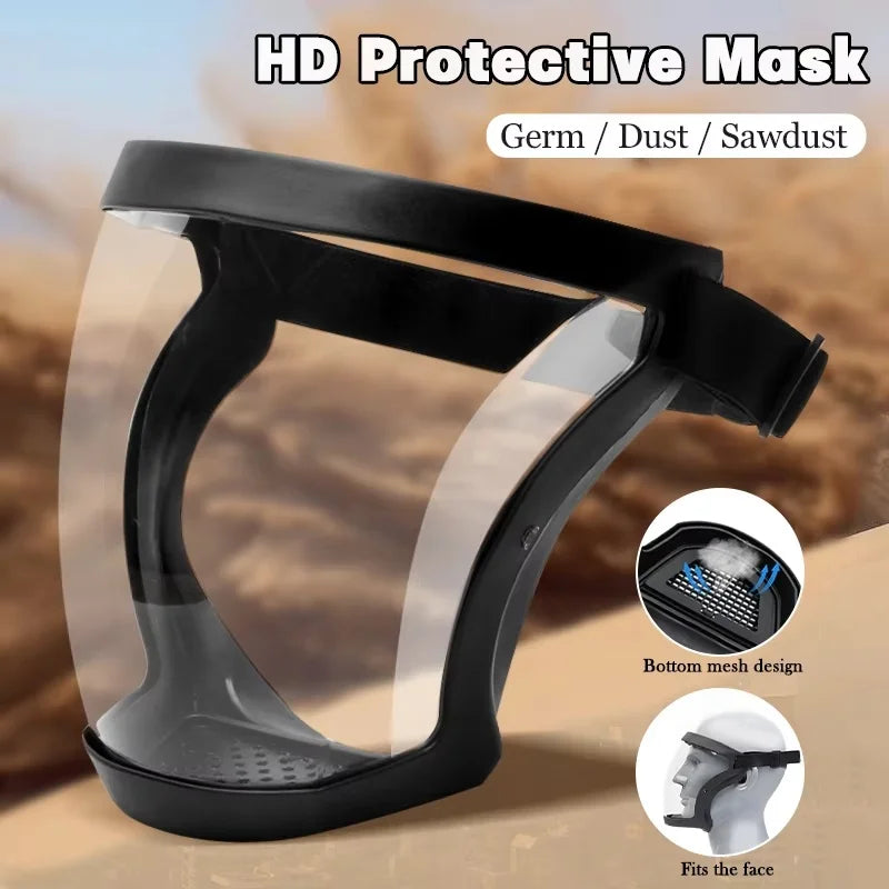 Full Face Shield Antifog Protection Cover Transparency Protective Mask With Filters For Motorcycle Cycling Dusting Mask Kitchen Zpaxo
