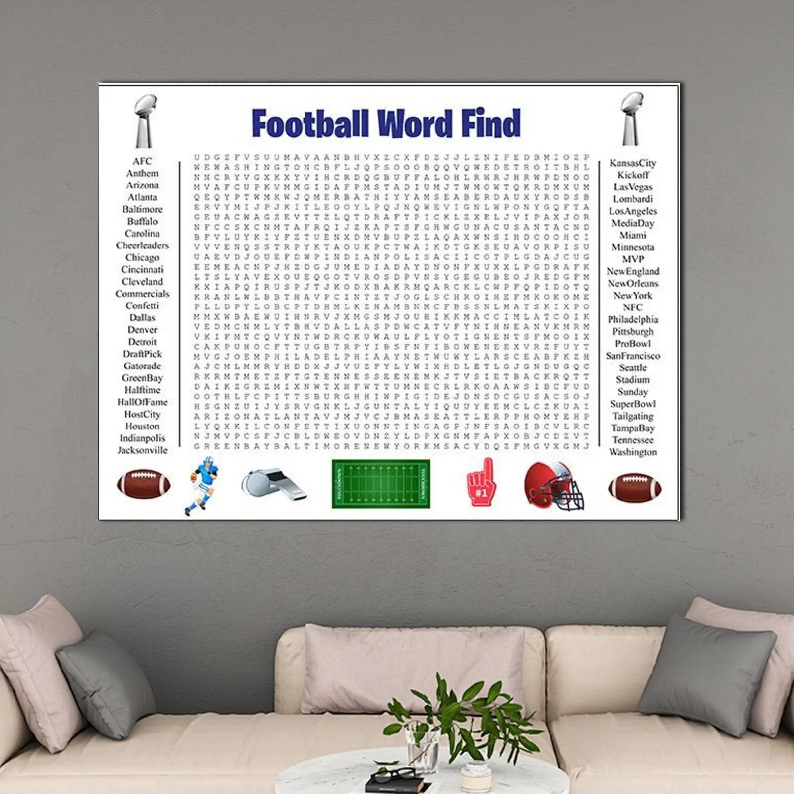 Christmas Word Search Poster Holiday Fun Family Activity Boys Girls