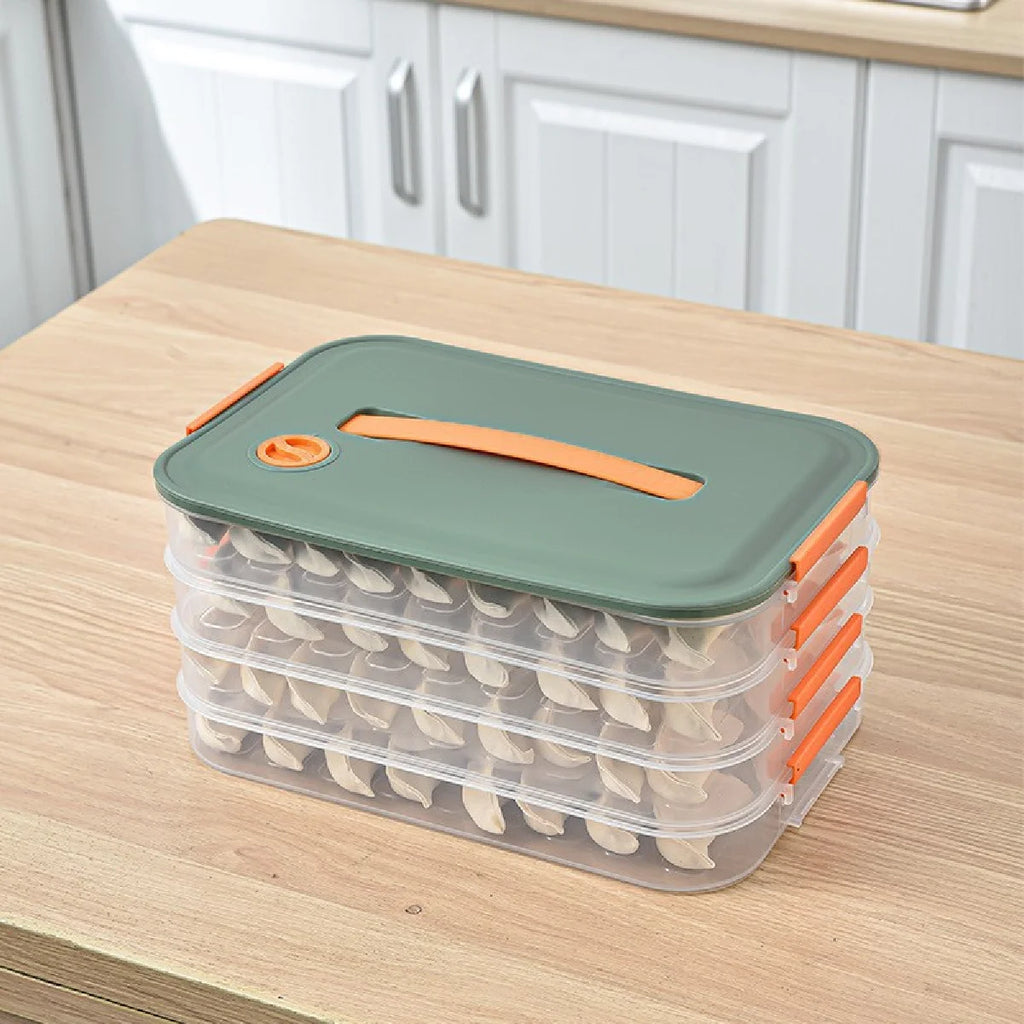 4 Layers Refrigerator Storage Box Dumpling Food Preservation and Quick Freezing Box Transparent Food Storage Container Zpaxo