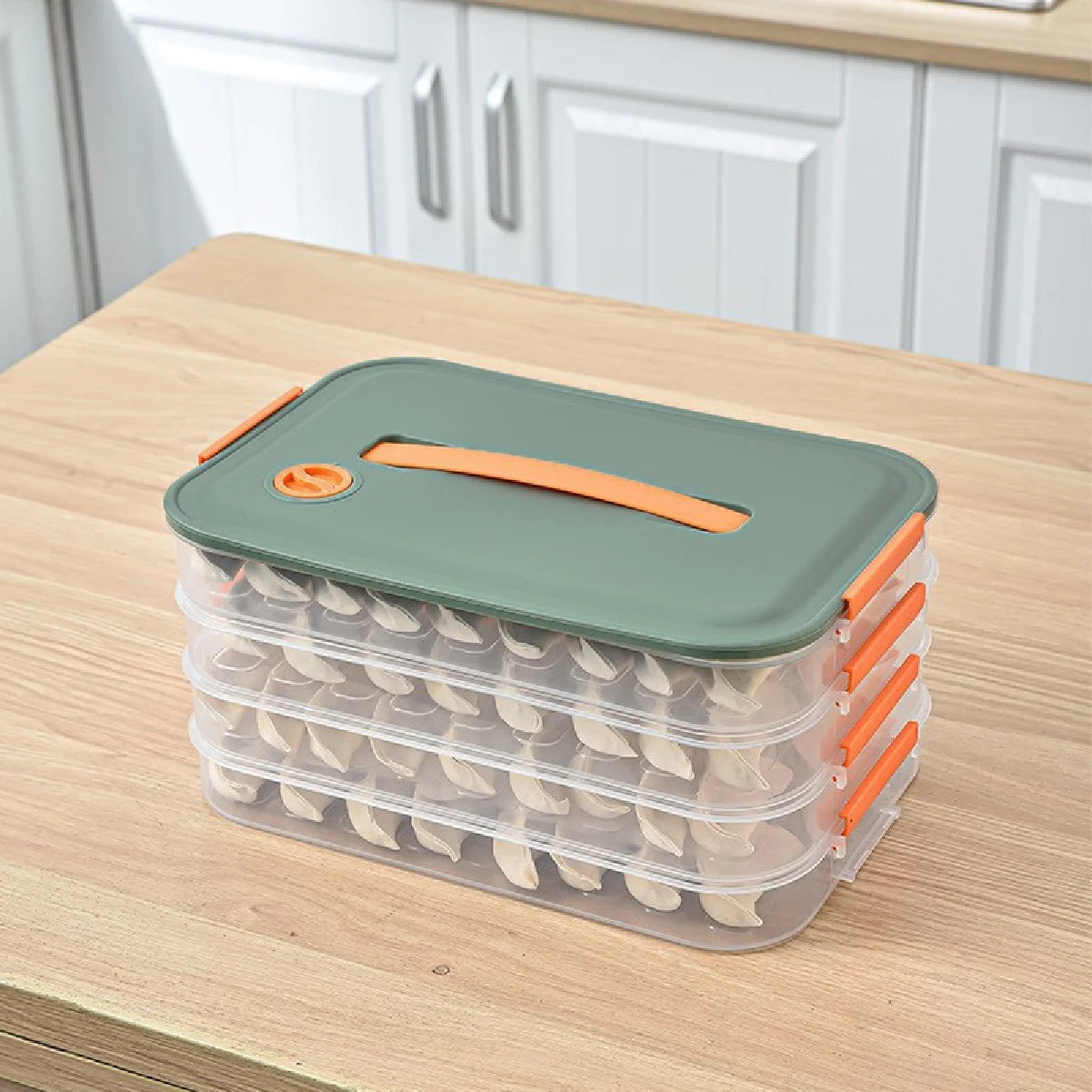 4 Layers Refrigerator Storage Box Dumpling Food Preservation and Quick Freezing Box Transparent Food Storage Container Zpaxo