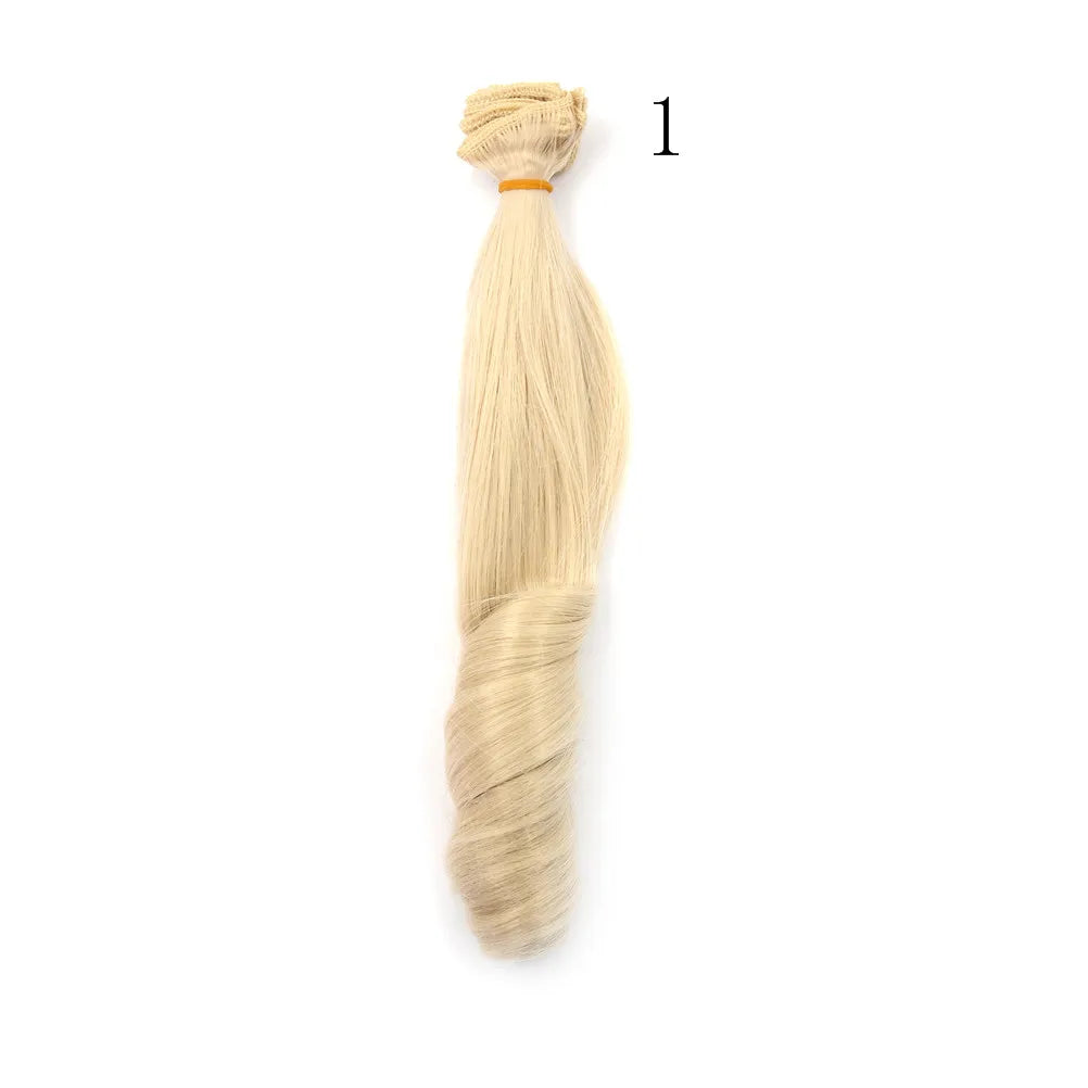 ▶1Pcs 20CM Handmade Wavy Doll Wigs For 1/3 1/4 1/6 Doll Diy Hair Zpaxo Style1