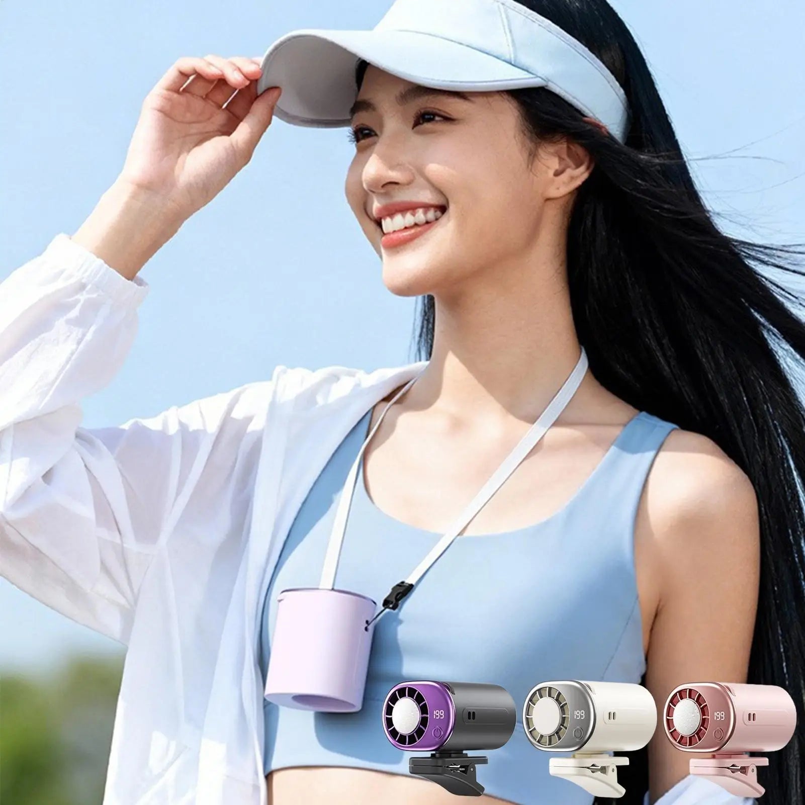 2000mAh Portable Clip Fan 199 Speeds Strong Airflow 360 Degree