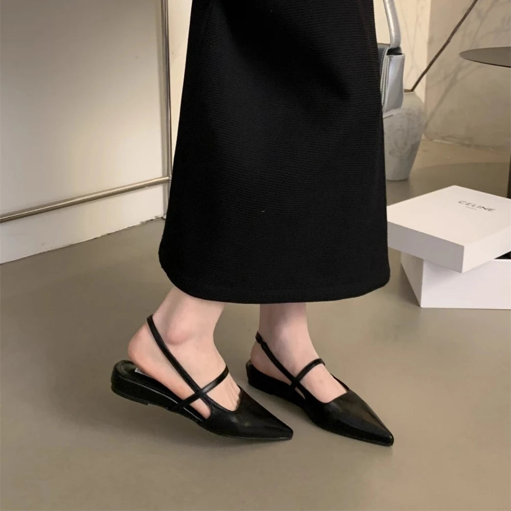 Women Sandals Shoes Pointed Toe 2025 Spring Fashion Shallow Footwear