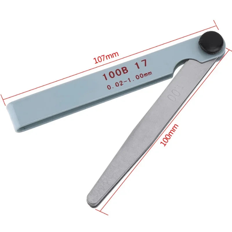 17-Blade Metric Feeler Gauge 0.02–1mm | Engine Valve Gap Tool Feeler Gauge Tool Zpaxo