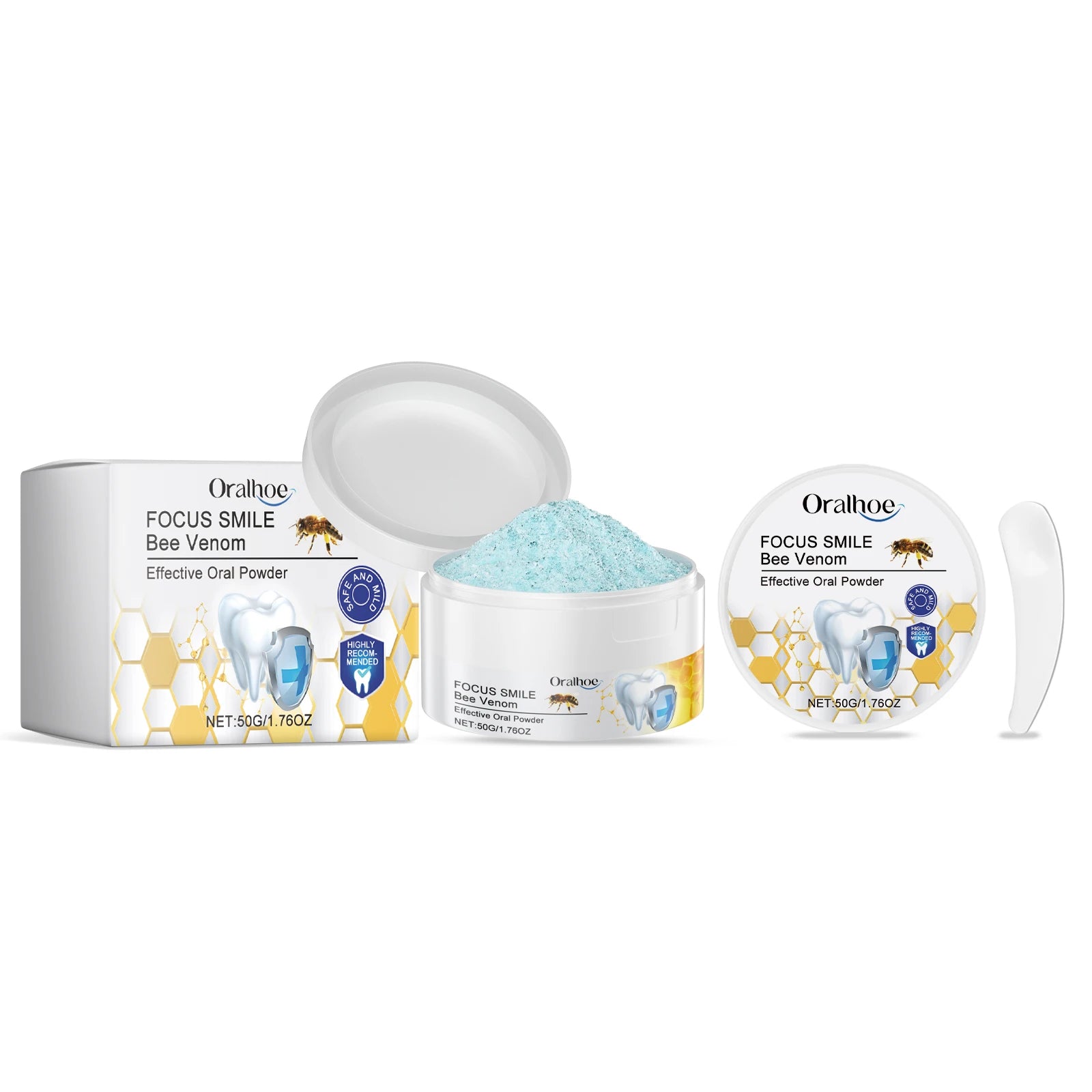 Oralhoe Bee Venom Teeth Whitening Powder – Remove Stains Teeth Whitening Powder Zpaxo 50g boxed
