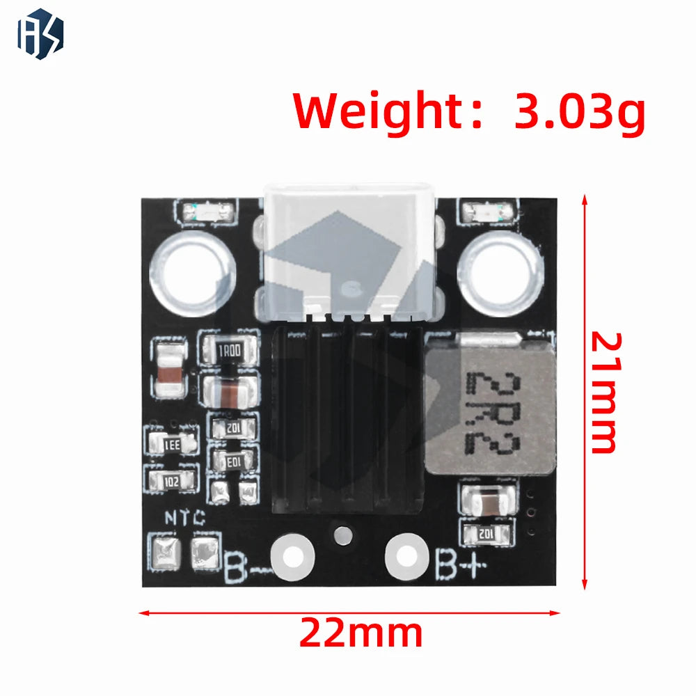 Type-C 1S Charge & Boost Power Module, 5V 2.8A/3.6A Output, with Dual Overcharge and Over-Temperature Protection Zpaxo