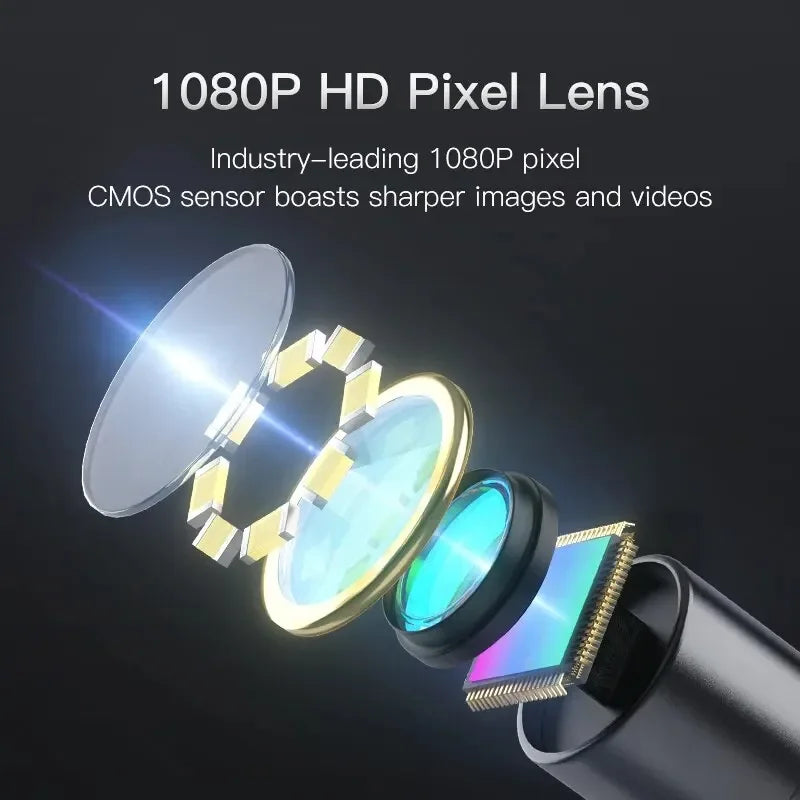 Industrial Endoscope, 4.3-Inch IPS Screen, IP67 Waterproof, HD 1080P, 8mm Lens, Pipe Sewer Inspection Camera for Car Use Zpaxo