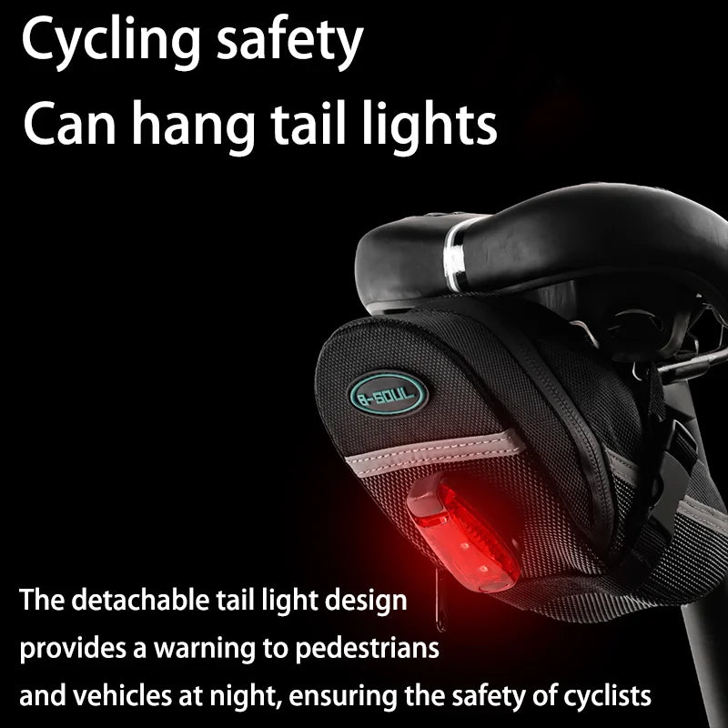 Bicycle Saddle Bag Rainproof Reflective Safety Shockproof Bike Seatpost Rear Tail Bag with Tire Lever Storage outdoor Bike MTB Zpaxo