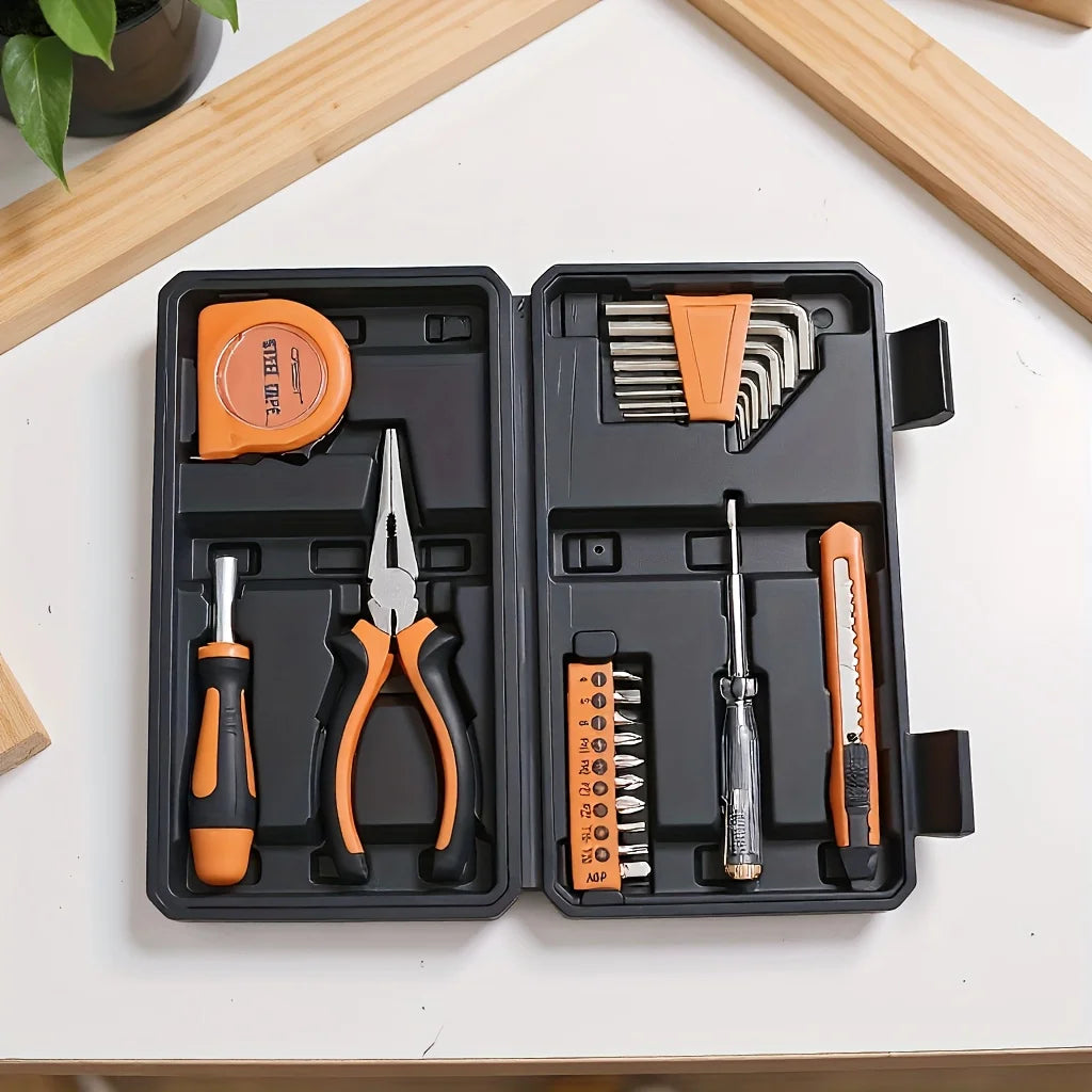 23 Piece Tool Set for Household Portable Multifunctional Screwdriver Hardware Combination Toolbox for Home Maintenance Hand Tool Zpaxo