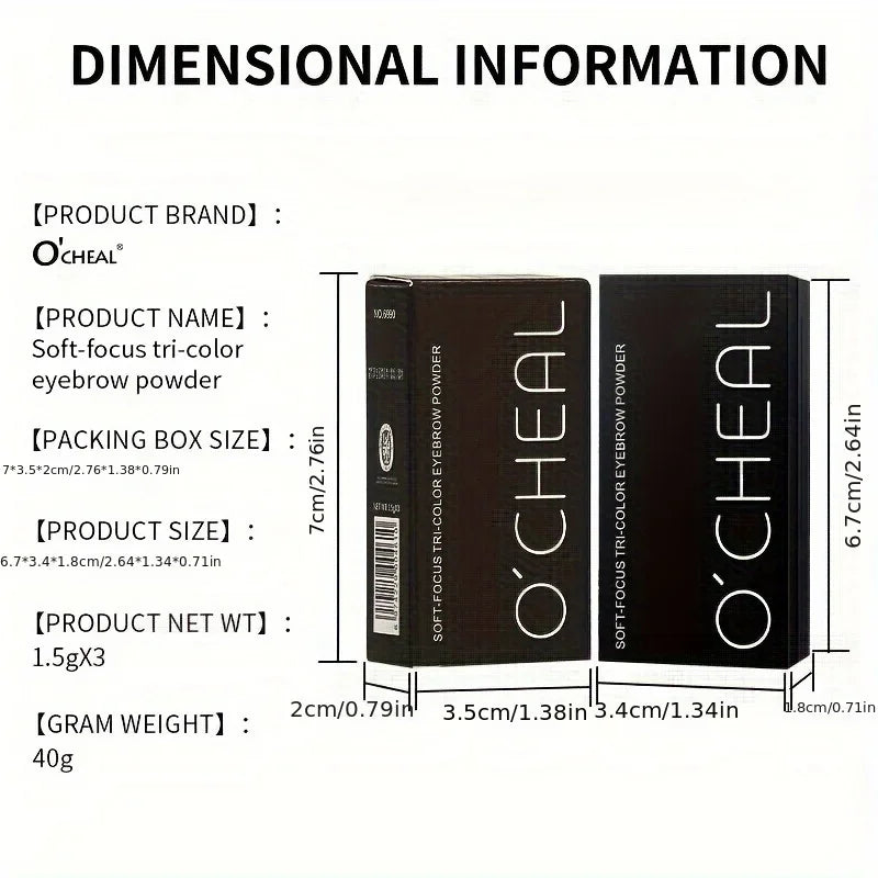 3 Color Eyebrow Powder,waterproof,sweat-proof and Non-dehydrating,natural and Long-lasting,beginner Makeup Cosmetics Zpaxo