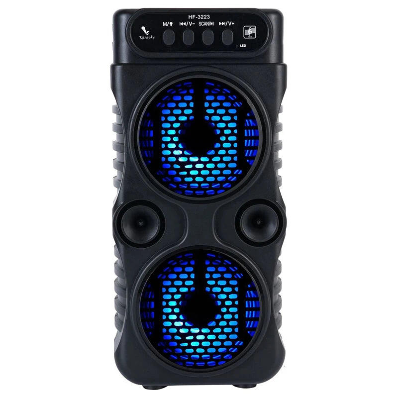 Compact Portable Outdoor Wireless Speaker Dual 3 Inches Music Bass Zpaxo Black