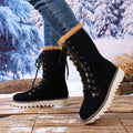 Women Cotton Boots 2025 New Low Heel Round Toe Boots Fleece Lined Lightweight Short Boots Comfortable Fashionable Shoes Women Zpaxo black 41