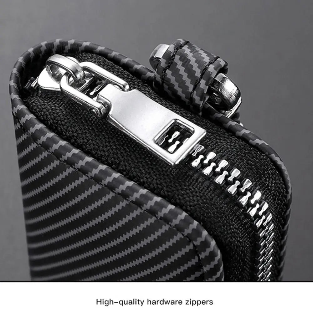 Simplicity With Keyring Mini Car Key Bag Lightweight Wear-resistant Car Key Cover Twill PU Leather Durable Zipper Key Case Women Zpaxo