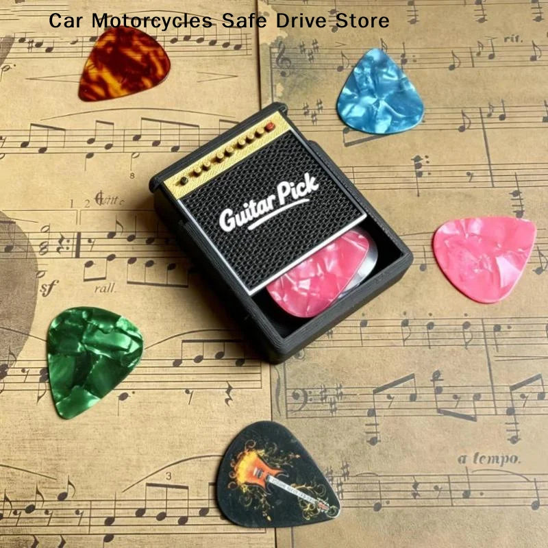 S1 Portable Guitar Pick Storage Box Keychain Hanger Anti-losing Picks