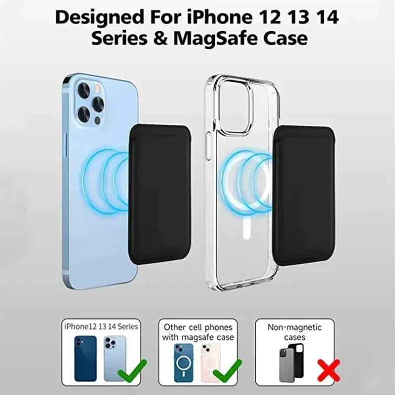 Mobile Phone Magnet Leather Wallet Case Iphone 15 Max Magsafe 14 13