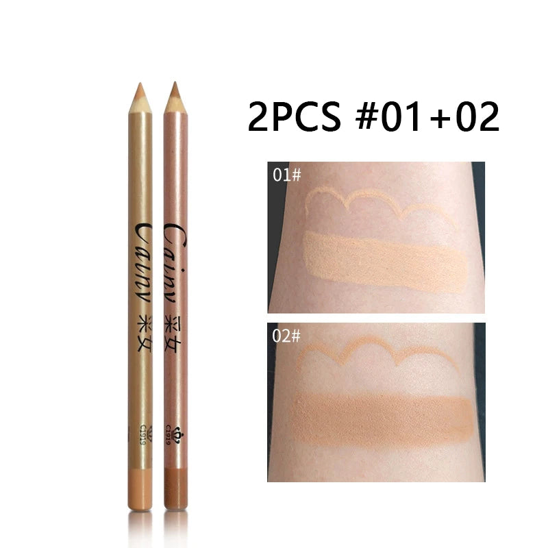 Concealer Pencil Covers Eyebrows Dark Circles Spots Natural Contour Zpaxo 01 and 02
