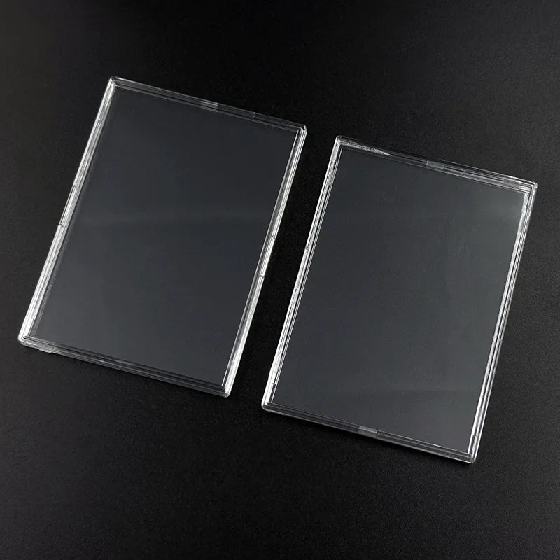 Clear Acrylic Card Holder Snap Type Gaming Sports Trading Card Display Case Kpop Idol Photo Protective Sleeves Not Magnetic Zpaxo 3Pcs Case