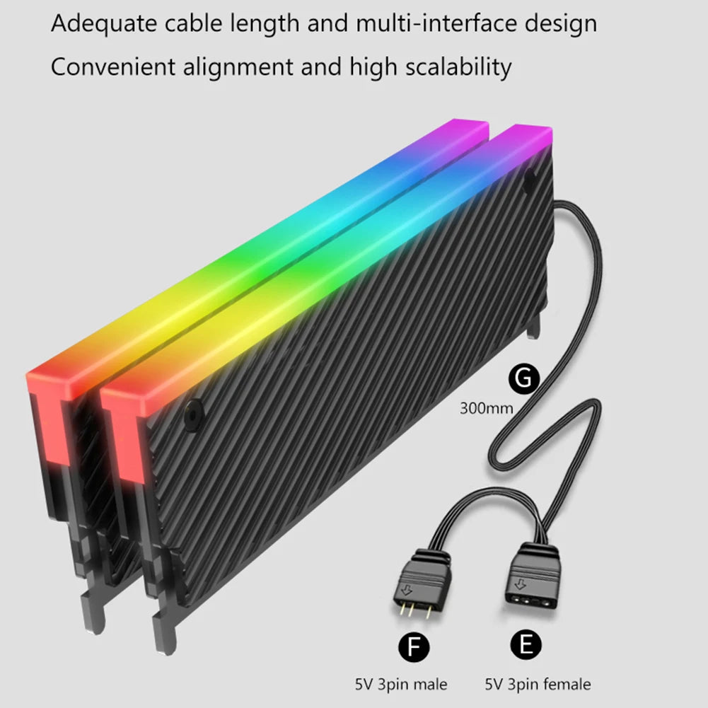 5V 3PIN ARGB RAM Heatsink Radiator Cooler Aura Sync Memory Cooling