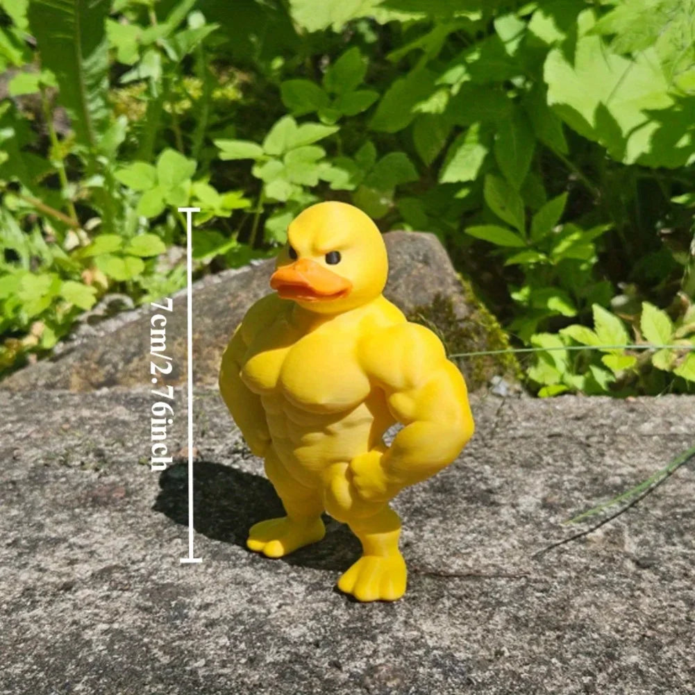 Muscle Duck Statue -3D Desktop Decor,Cute Bookshelf Whimsical Figurine,Multifunctional Indoor/Outdoor Decoration, Home Accessory Zpaxo
