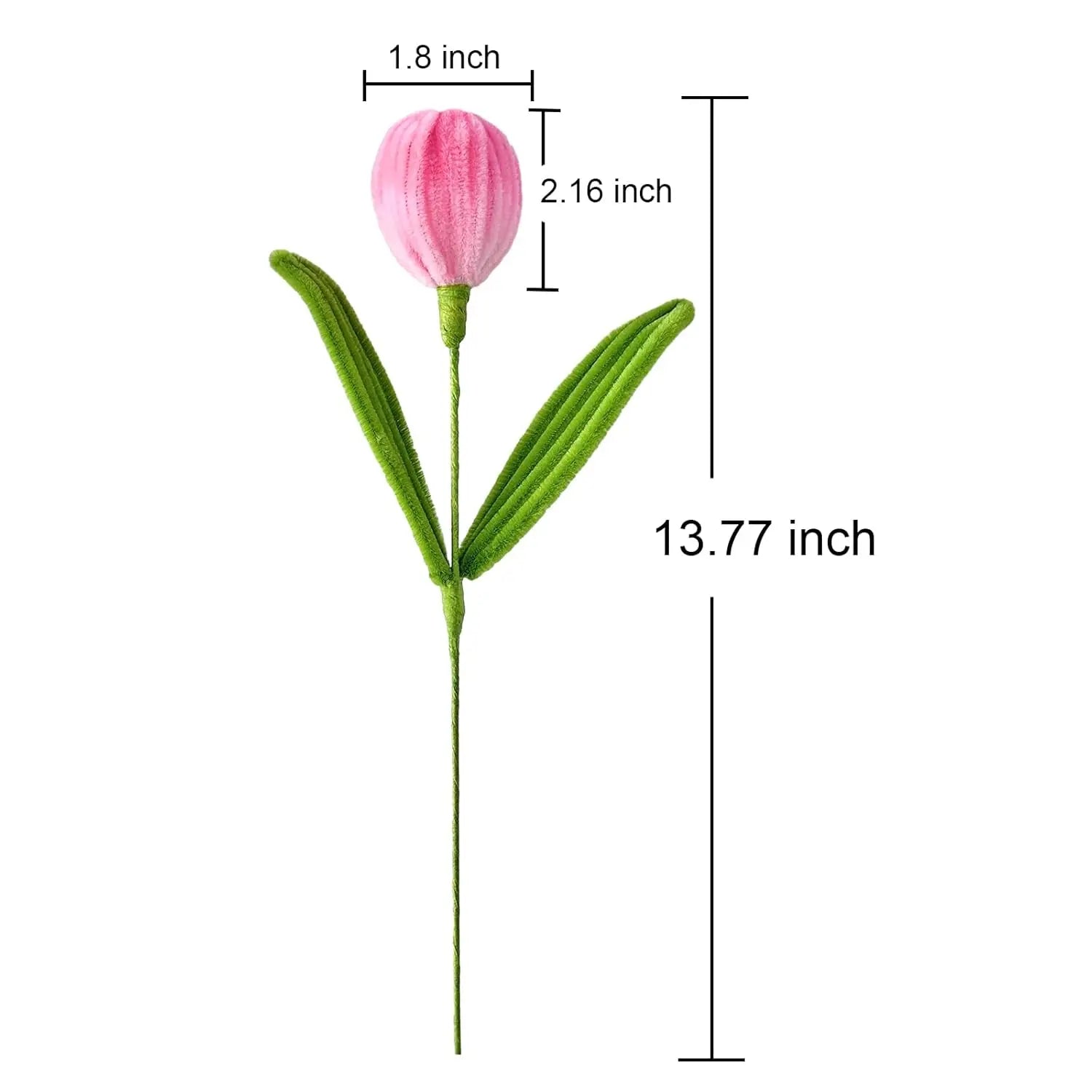 Twisted Rod Bouquet Tulip Handmade Plush Flower Pipe Cleaner Craft