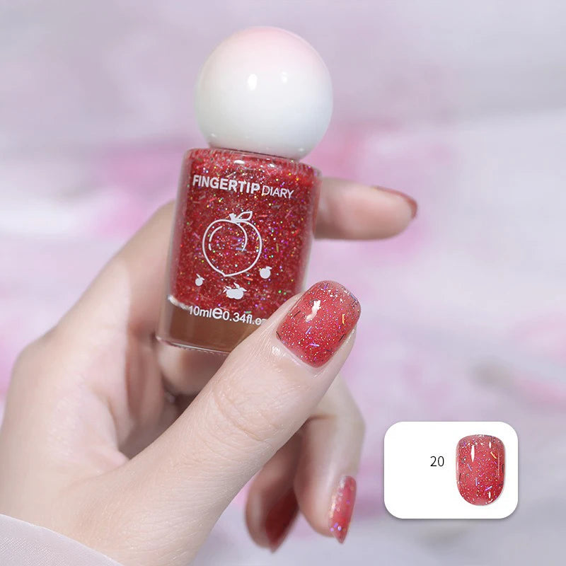 No-bake Nail Polish Polarized Nude Nails Art Tearable Quick Dry Zpaxo 20