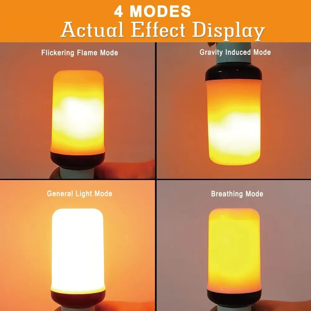 B22/E27 LED Flame Effect Bulb – 4 Modes Flickering Fire Simulation Light for Home, Garden, Party, Bar, Festival & Outdoor Decor Zpaxo