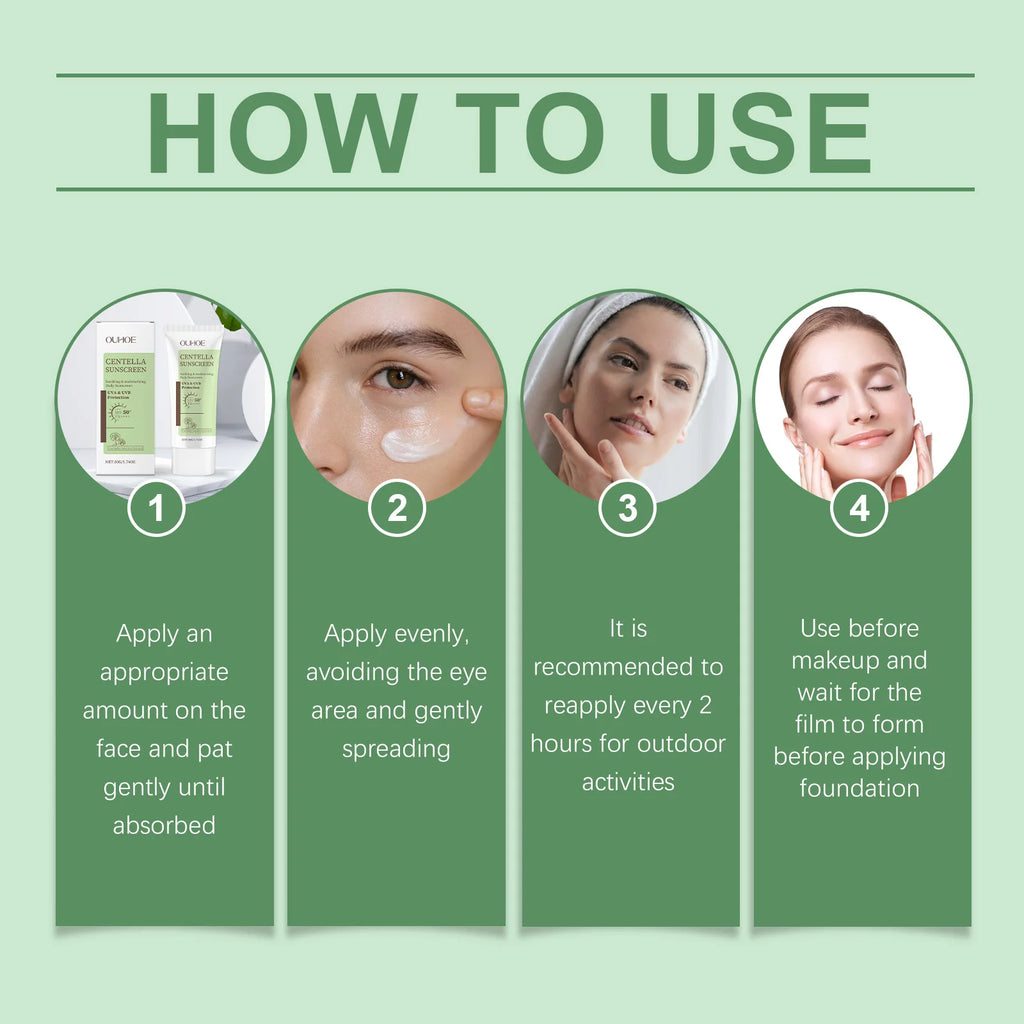SPF 50 Facial Sunscreen Anti Sunlight Defense UV Rays Improve Dry Prevent Sunburn Summer Waterproof Soothing Centella Sunscreen Zpaxo